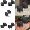 2Pcs Chair Covers Black Sturdy Gifts for Outdoor Furniture Oxford Cloth Heavy Duty Patio Furniture Cover Lounge Deep Seat Cover