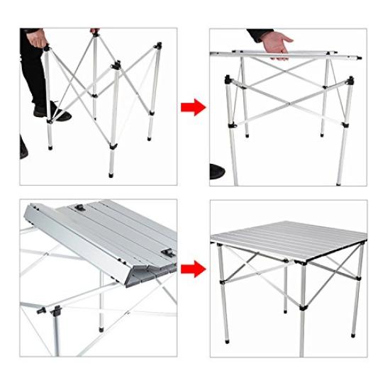 Alice in the Land of Miscellaneous Goods Roll Table Foldable Aluminum Roll Top with Storage Bag x 70cm x (ad130 (70cm 70cm)) [Item]