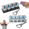1/2Pcs 4-Keys Fidget Keyboard Toy with Light Stress Relief Transparent Cap Keyboard Finger Clicker Keychain Decompression Button Sensory Toy