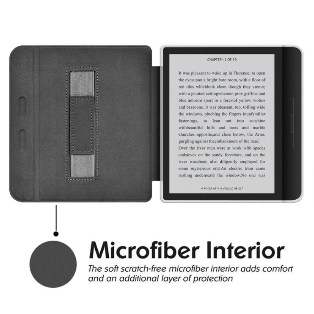 7 inch e-Reader Case Auto Wake/Sleep with Hand Strap Smart Cover Wear Resistant Acrylic Protective Shell for KOBO Libra Color/2