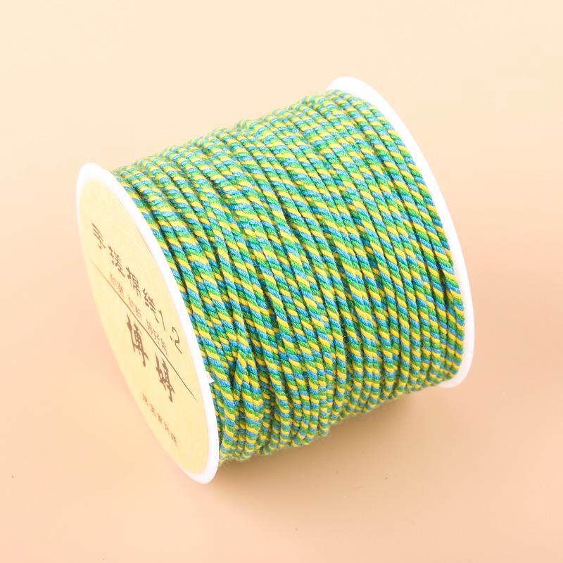 20m Multicolor Tie-Dyed Cotton Thread for DIY Moon Bodhi Bracelet