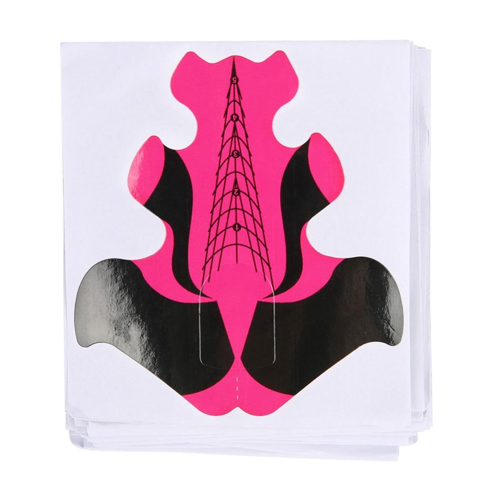 100pcs Self-Adhesive Sticker Nail Extension Paper Forms Easy DIY Nail Art Creation At Home
