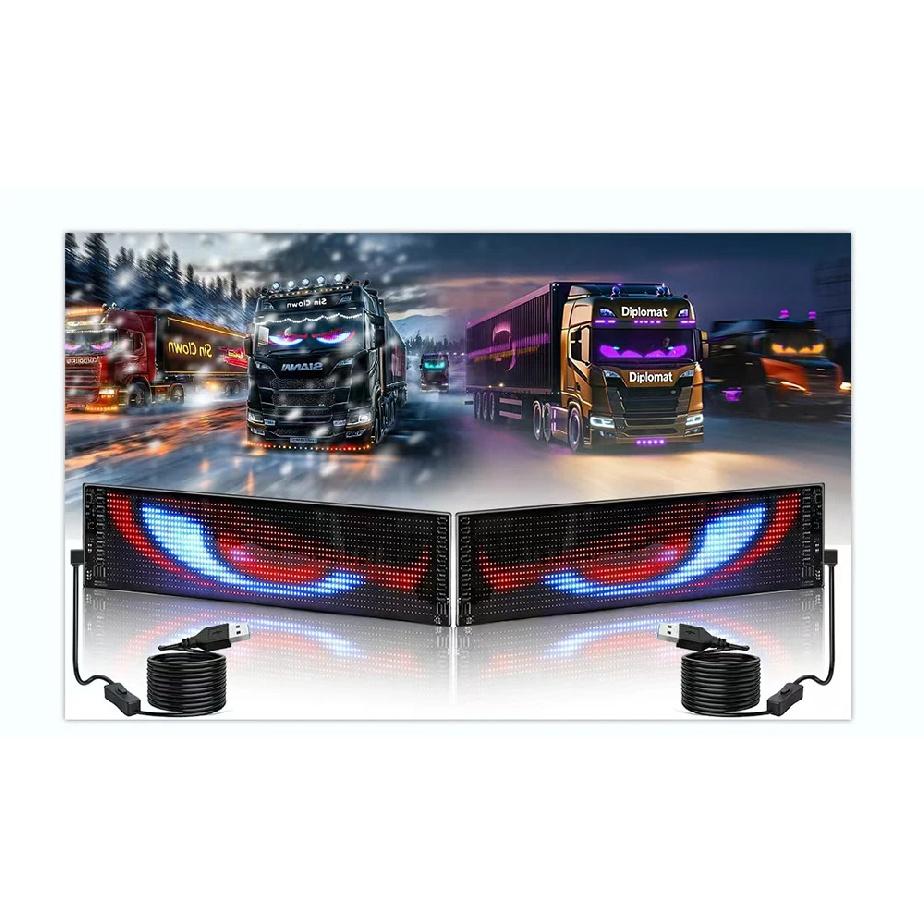 Led Display Truck Eye LED DIY Matrix Pixel Panel Animation Bluetooth App Control Programmable Flexible Screen With Keychain Gift