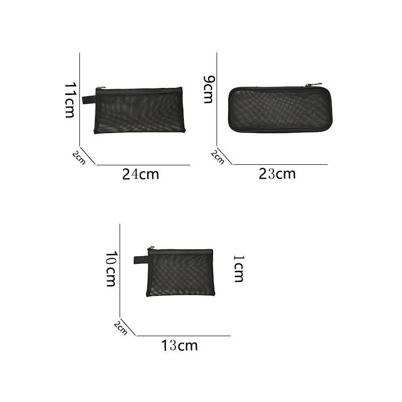 Travel Black Makeup Brush Case Cosmetic Toiletry Bag Organizer for Men Women Beauty Mesh Kit Pouch Wash Storage Accessories