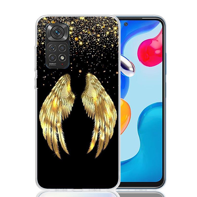 Angel Wings Feather Phone Case For Xiaomi Redmi Note 15 14 13 12S 12 Pro Plus 11S 11E 11 11T 10S 10 Art Soft Pattern Cover Redmi