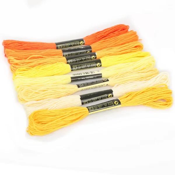 

8Pcs/lot 7.5m Silk Line Cotton Cross Stitch Thread Sewing Skeins Embroidery Thread Floss Kit Knitting Spiraea Sewing Accessories