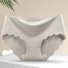 Women's Seamless Ice Silk One-Piece Underwear, Comfortable Mid-Waist Cotton Briefs for Girls, Available in Large Sizes.