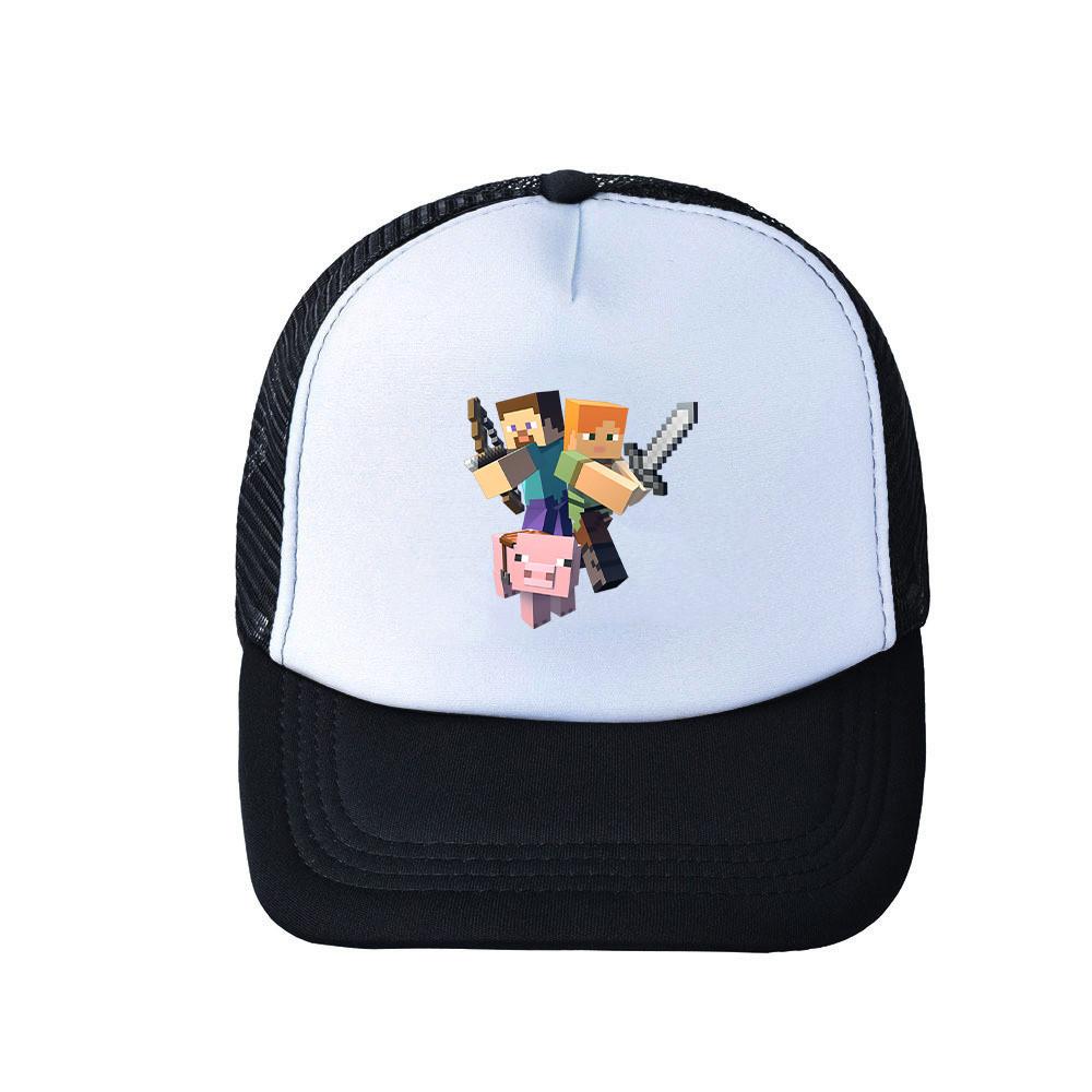 

Pattern Print Minecraft Baseball Cap Outdoor Sun Protection Breathable Gift Hat White 1