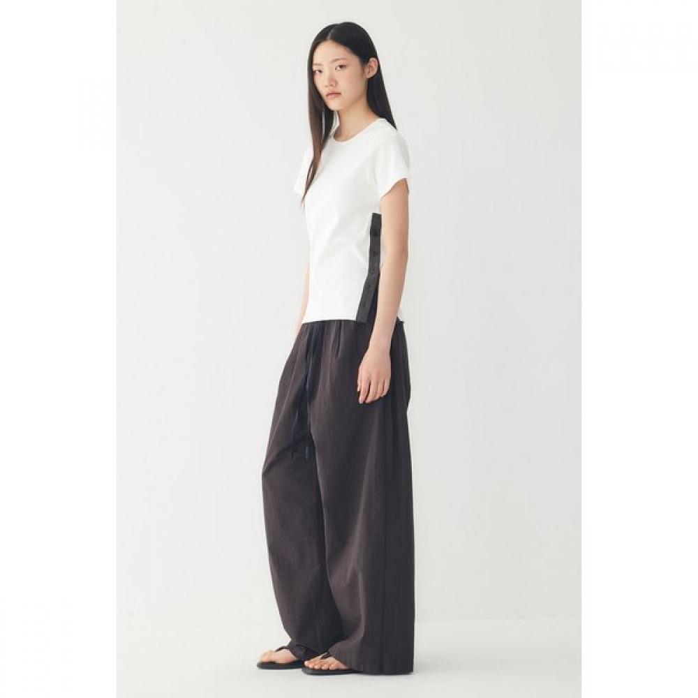 STUDIO TOMBOY BuTTon DeTail Ribbed ShorT Sleeve T shirT 9106222205ar