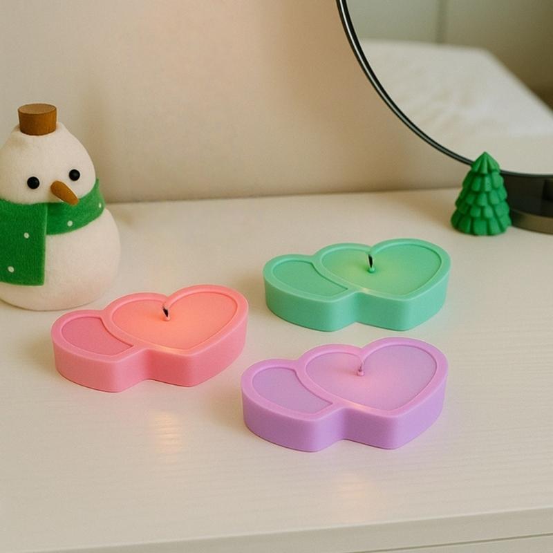 Heart Shape Silicone Candle Molds Heat Resistant for Making Candle Soap Chocolate Valentine's Day Gift and Resin Casting
