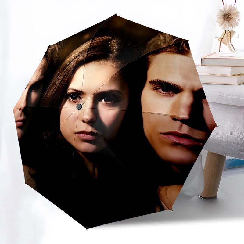 Vampire Diaries, Trio- Automatic Opening and Closing, 8-rib Structure Portable Umbrella, Suitable for Men and Women In All Seasons - Perfect