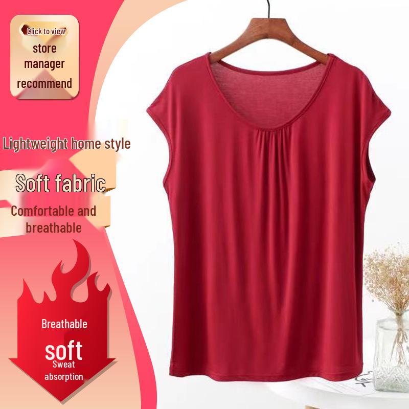 Women's Large Size Loose Modal Sleeveless Top for Spring/Summer