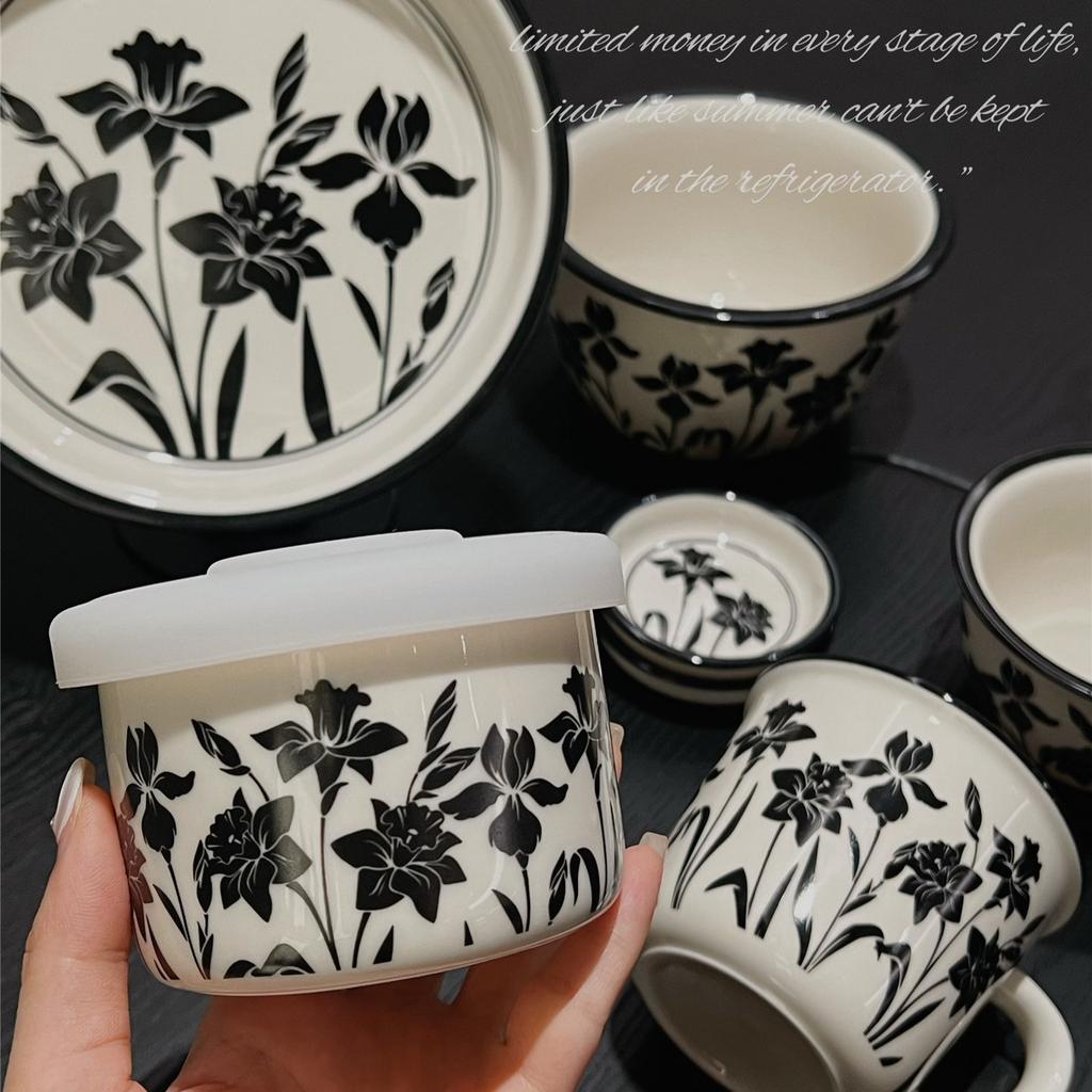 Wind Reis Schüssel Blume Geschirr Haushalt Keramik Gemüse Teller Suppen Nudel Schüssel Für Eine Person Kreatives Geschirr Set