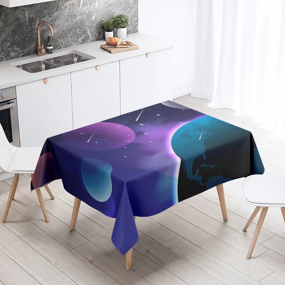 Cartoon Minimalist Starry Sky Tablecloth Waterproof and Oil-proof Rectangular  Restaurant Table Kitchen Decoration