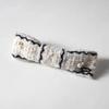 Tweed with pearl ribbon hairpin (Ivory)