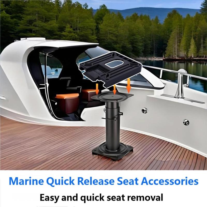 Fast Detachable Boat Seat Mounting Bracket  Fits Multiple Vessels ABS Construction for 7Inch Swivel