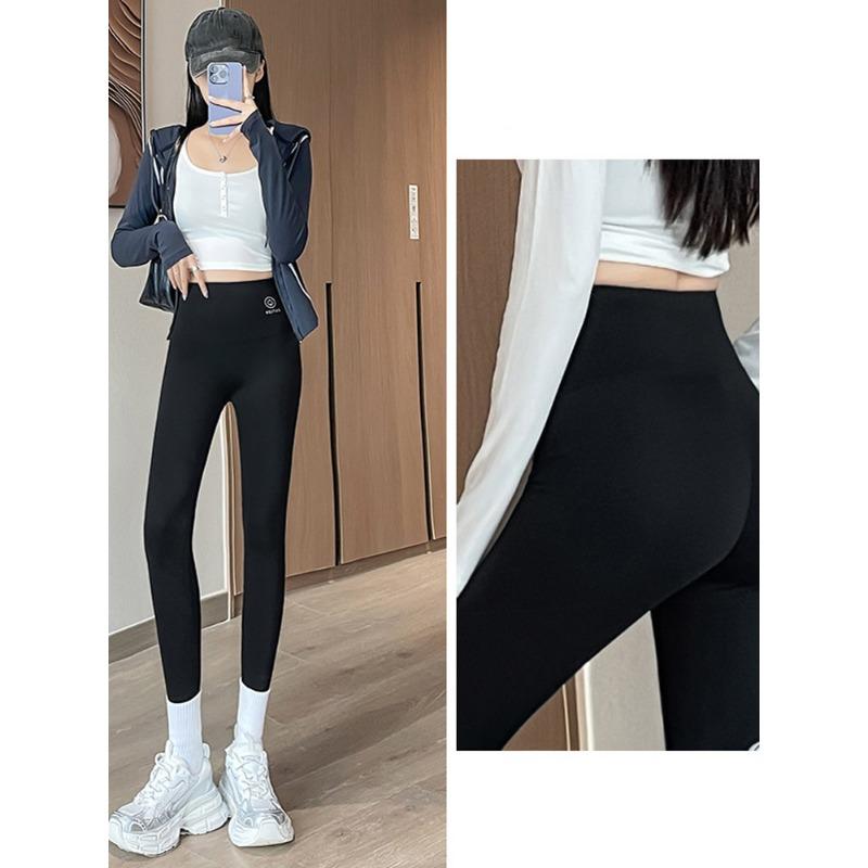 

Женские теплые леггинсы, бесшовные леггинсы для женщин, брюки Shark, плюшевые, осенне-зимние, тонкие, утолщенные брюки большого размера L чёрный