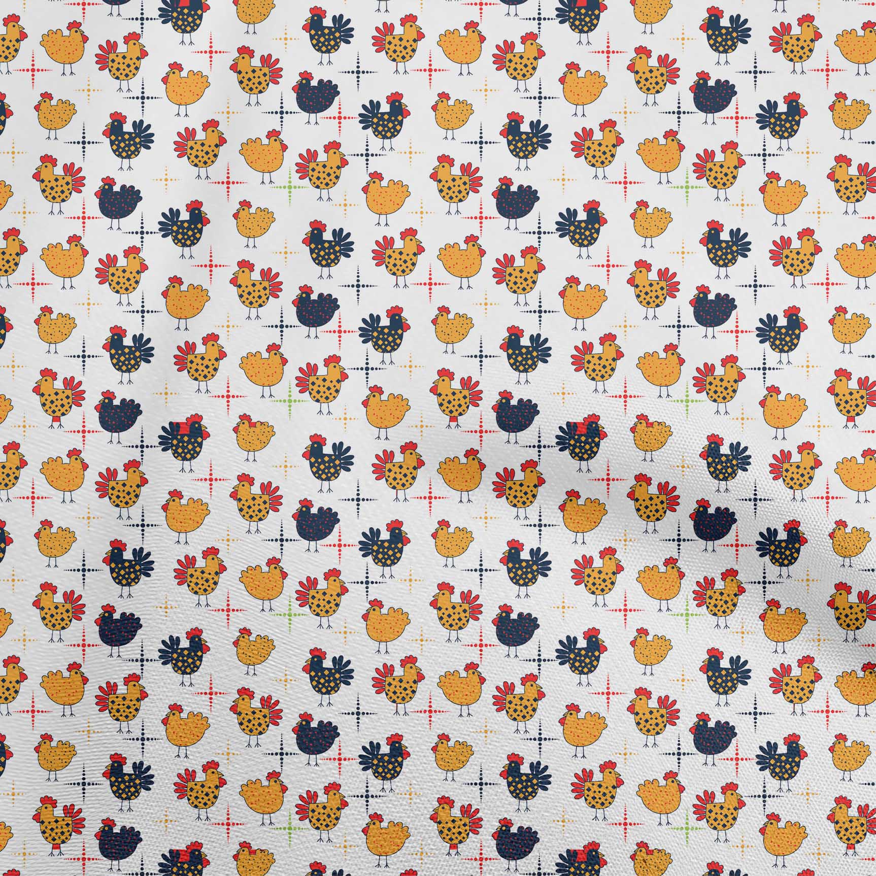 

oneOone Cotton Flex Grey Fabric Пташки Півень Швейна тканина у дворі Надруковані своїми руками Швейні приладдя для одягу 40 дюймів 42 Inch Wide - Viscose Chiffon білий