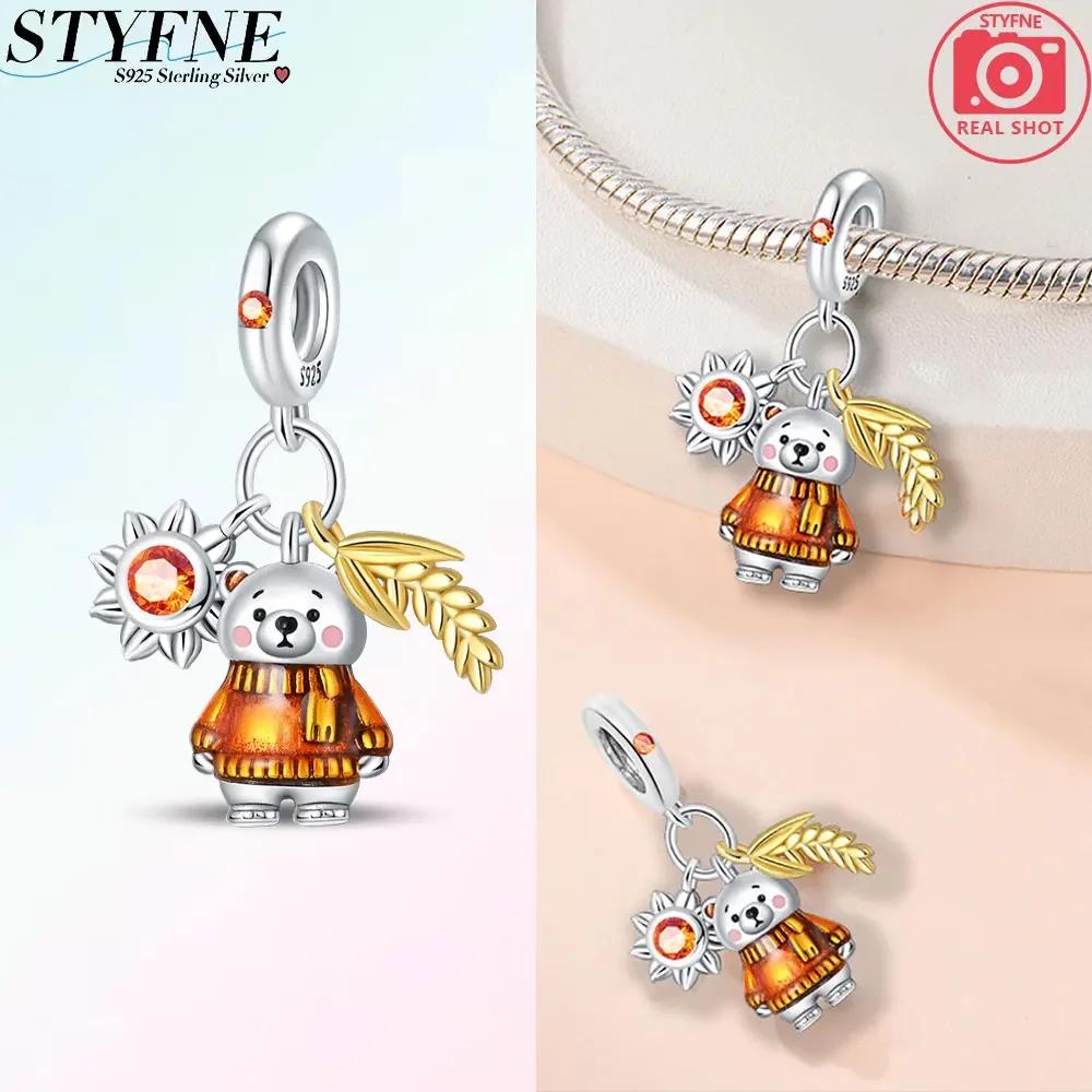 

Charms Copper Fit Original Bracelet Womens New In Autumn Sunset Maple Leaves Charms Beads Diy Fine Jewelry Gift