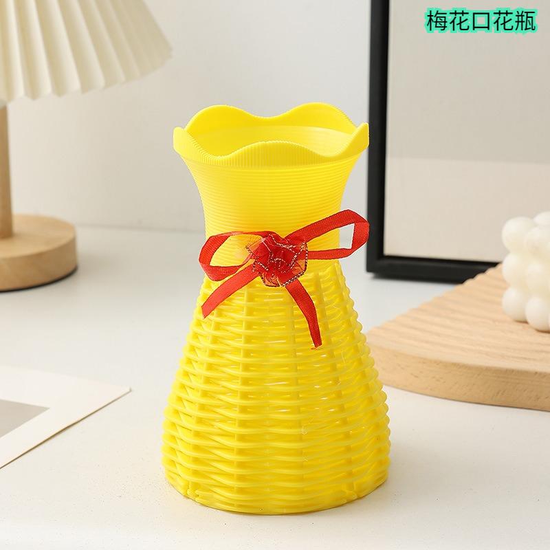 3pcs Water Ripple Plastic Vase Home Living Room Office Flower Arrangement Decoration Crafts Wedding Table Center Vase Ornament