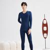 190g Warm Autumn/Winter Pure Cotton Base Layer: Men's & Women's Round Neck Pullover and Trousers Set