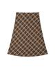 Moa Vintage Check Flare Skirt (Fade Brown)