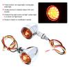 Motorcycle Dual Flashing Light Amber Red Running Turn Signal Brake Lamp Chrome Shell Yellow Lens