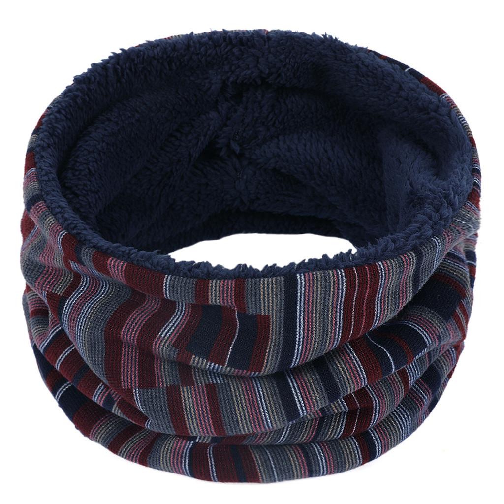 Unisex Folk-Custom Stripe Halswärmer Fleece Strickschal Schals Schal Cowl