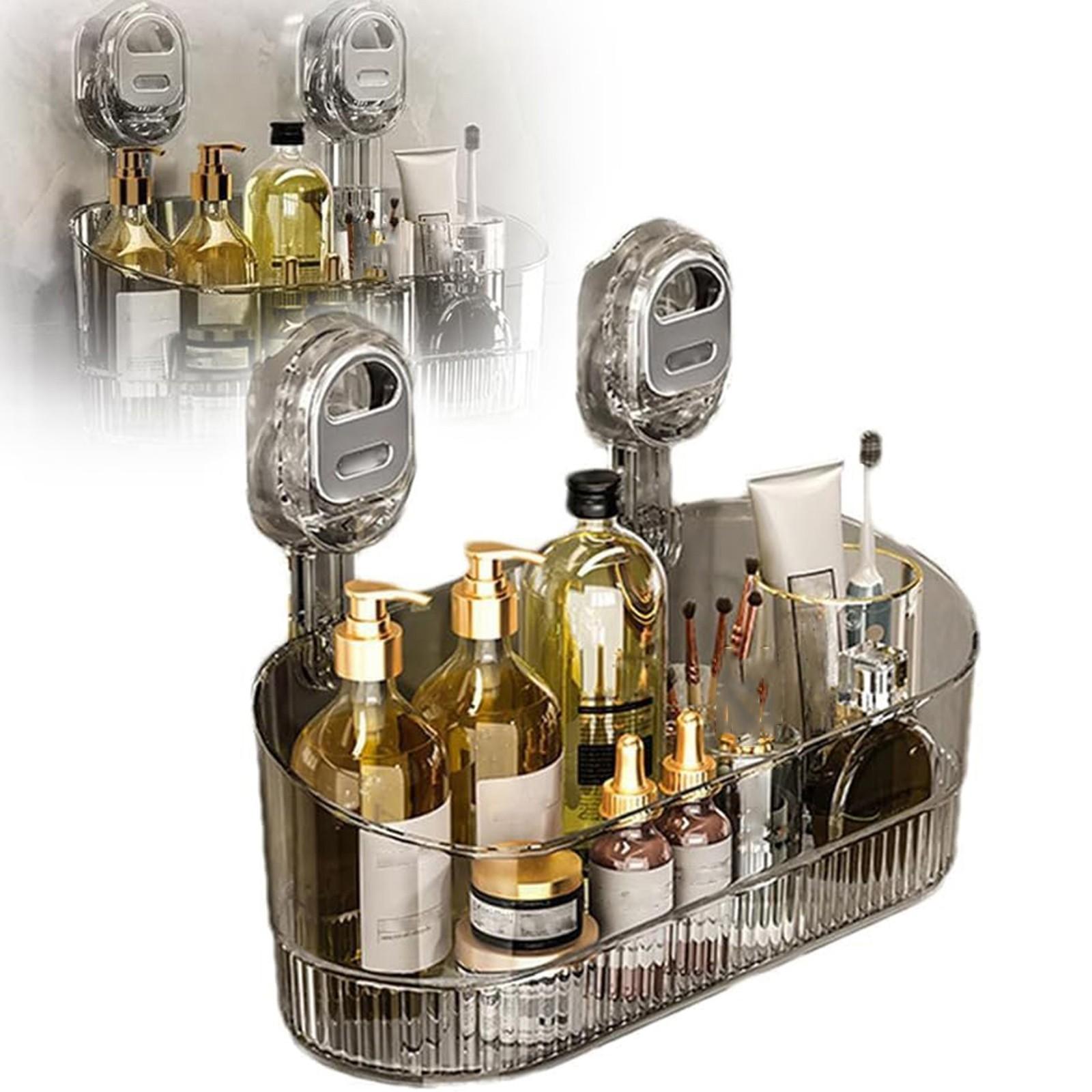 

Ящик для хранения на присоске для ванной комнаты без сверления, большой вместимости и прочная несущая способность One Size