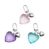 Stylish Love Heart Keychain Eye Catching Acrylic Key Chain Bag Charm Decorations Fashionable Metal Pendant for Backpacks