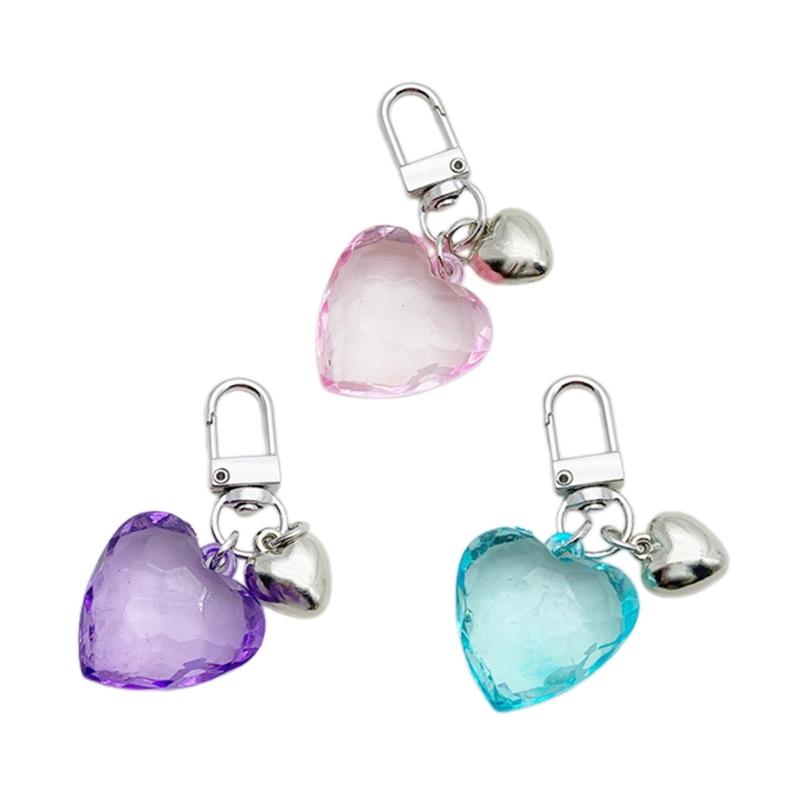 Breloc elegant cu inimă de dragoste, breloc acrilic atrăgător, farmec pentru geantă, decorațiuni, pandantiv metalic la modă pentru rucsacuri