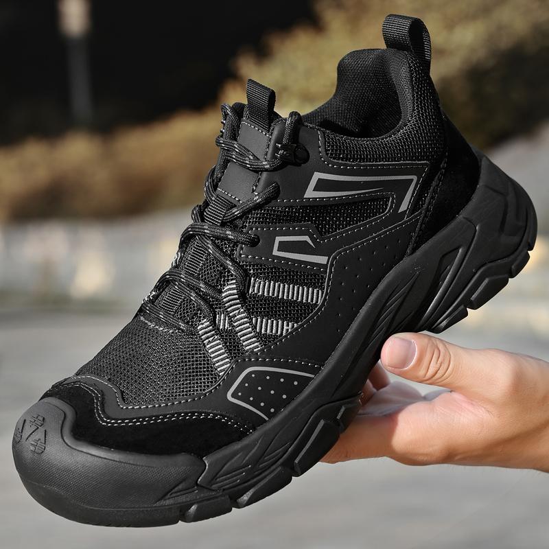 Fashion Classic Outdoor Men Sports Shoes Lace-Up Real Leather Sneakers Non-slip Walk Shoes High Quality Flats Handmade Male Treking Shoe
