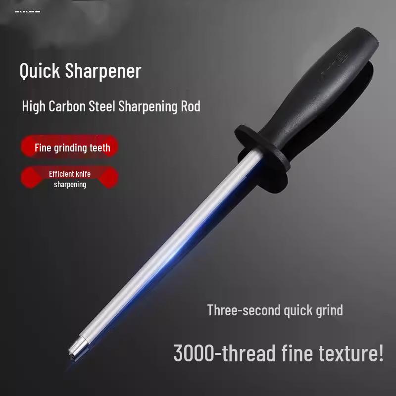 Professional Genuine Superfine Carbon Butcher Sharpening Stick with Blade Guard