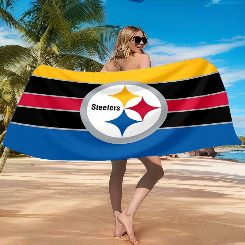 Asciugamano da Spiaggia Pittsburgh Steelers, Asciugatura Rapida, Facile da Curare, Adatto Sia per il Fitness che per le Vacanze al Mare, Essenziale Sportivo