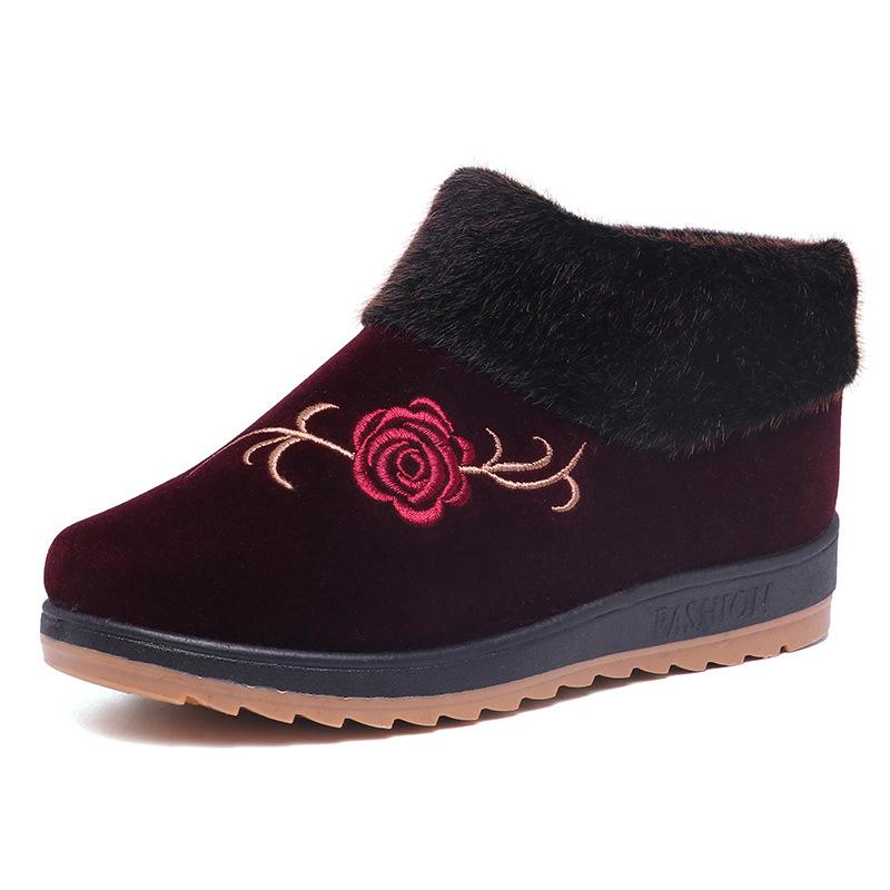 Winter Cotton Shoes Women's Velvet Thickened Thermal Shoes Casual Women's Shoes Winter Fashion Snow Boots
