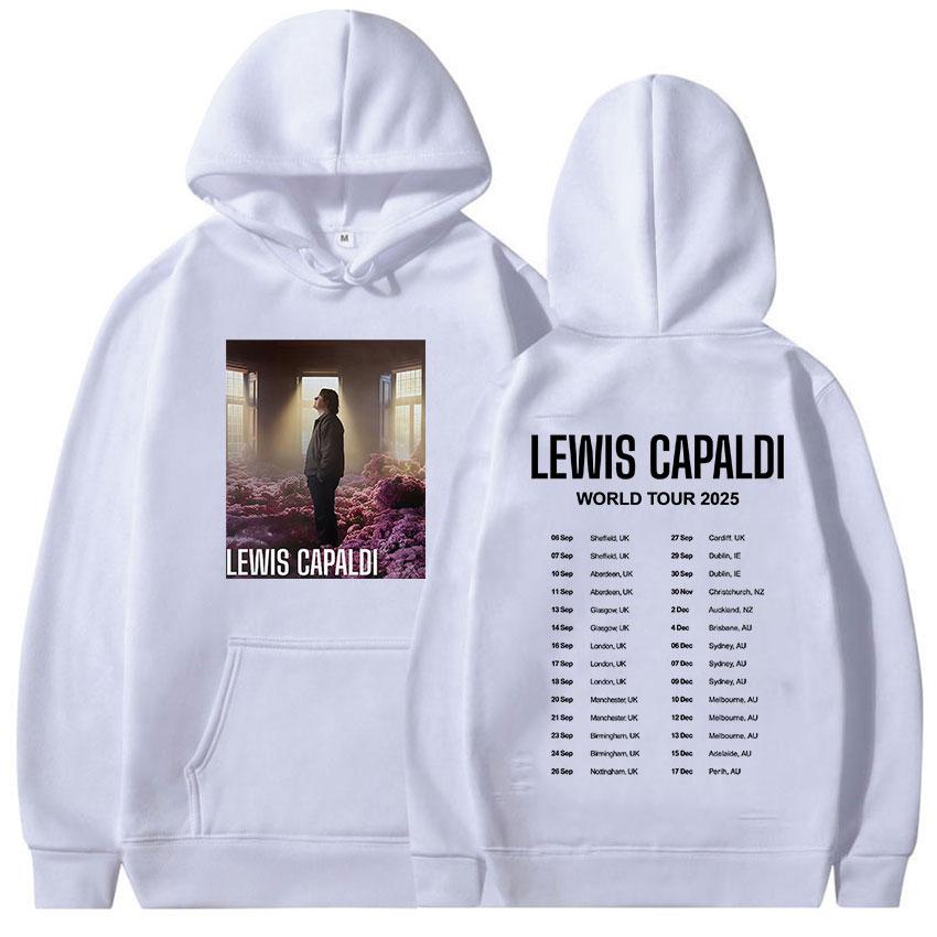 Lewis Capaldis World Tour 2025 Print Hoodie Men Women Long Sleeve Retro Fashion Sweatshirt Fleece Loose Clothing Oversized Hoody