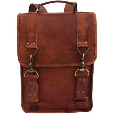 Full Grain Vintage Leather Backpack Shoulder Bag, 13 Inch Laptop MacBook Rucksack Handbags For Men and Women