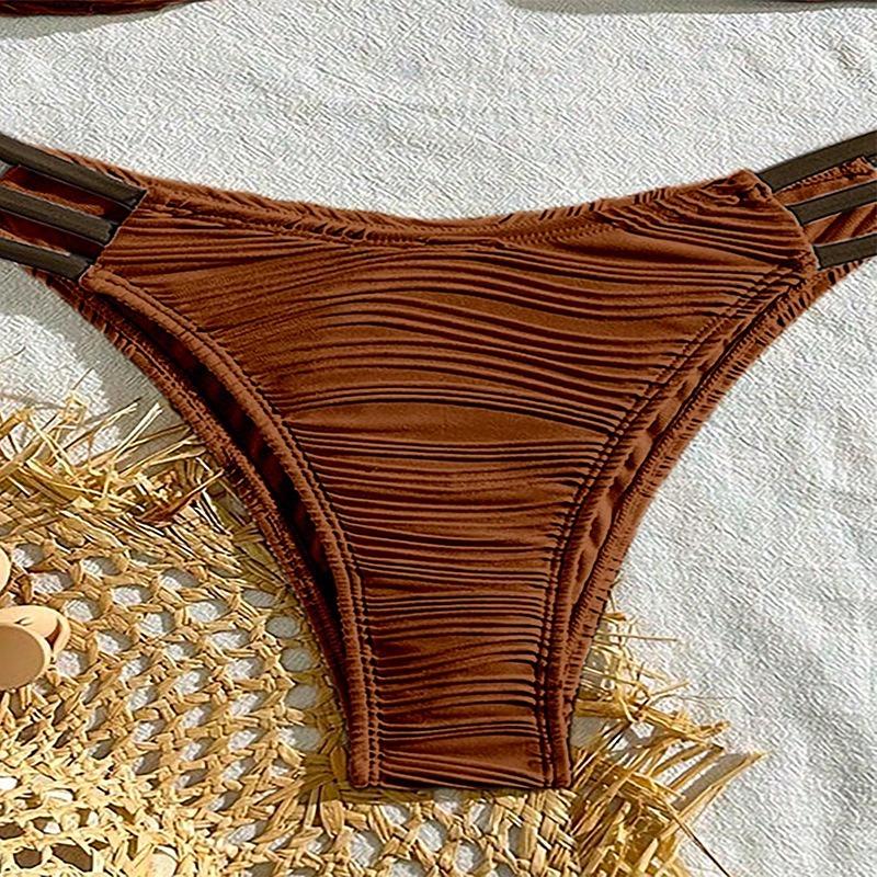 Women S Color Block Sexy Lace Up Bikini Set Beach Swimwear