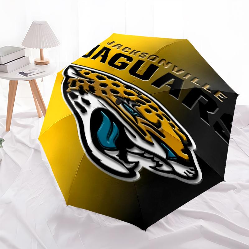 Printed Jacksonville Jaguars logo Folding Umbrella,Outdoor,Leisure,And Travel Umbrella,Durable Umbrella Fabric,Birthday And Holiday Gift
