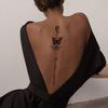 Autocolant Tatuaj Fluture Roz Coloană Engleză High-End Impermeabil Și De Lungă Durată Spate Text Linie Model