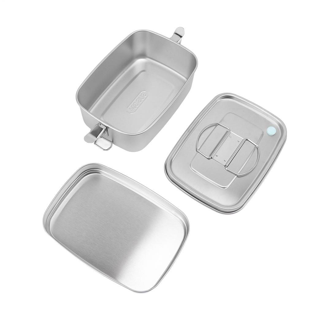 Double Layer Stainless Steel Lunch Box Portable 1.5L Bento Box for Student Office Workers Canteen Picnic Camping
