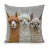 2PCS Funda de Almohada con Cremallera Estampado Doble Cara Alpaca Amigos Moderno Vintage