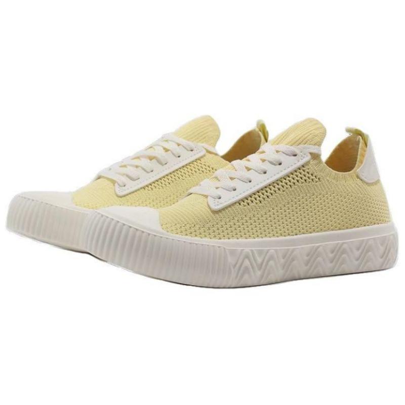Anta Casual Comfortable Shock Absorbing Wear Resistant Low Top Sneakers Women Sneakers Yellow 122228062-4