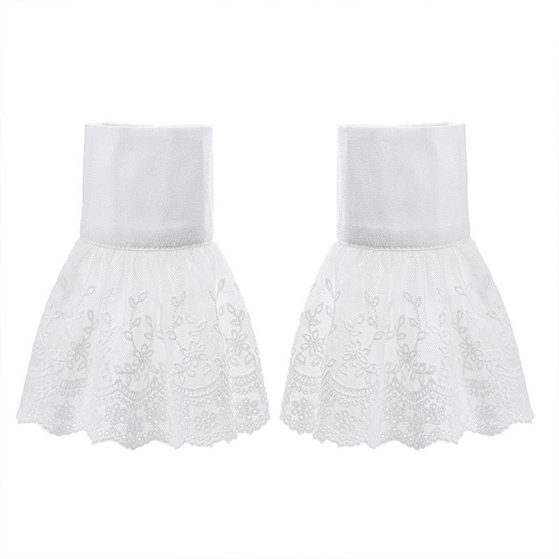 Halloween Costume Cosplay Accessories Lace Cuffs White Detachable Fake Sleeves Wedding Bridal Gowns Accessories Sweater Cuff
