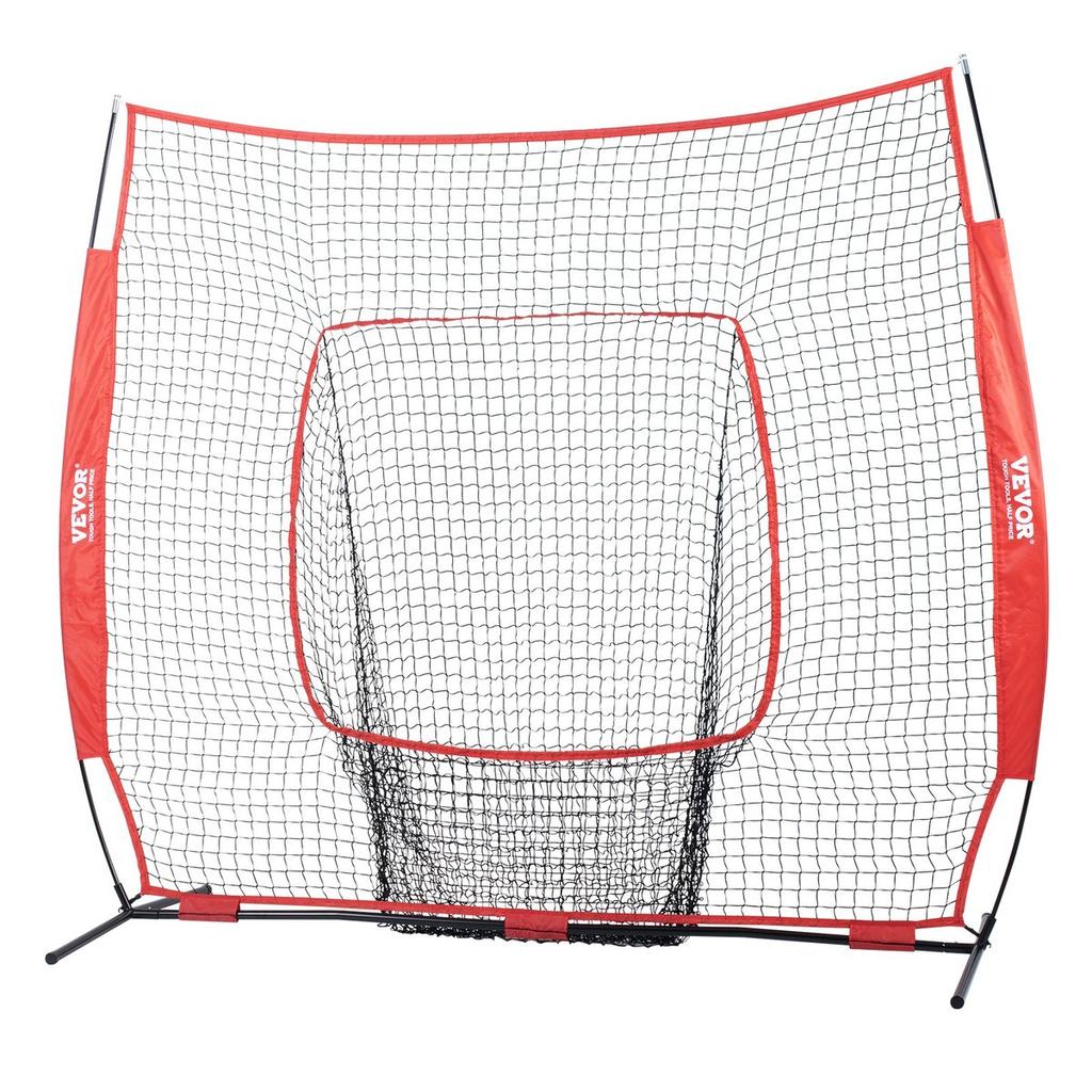7x7 Ft Baseball Softball Practice Net, Portable Baseball Training Net for Hitting Batting Catching Pitching, Backstop Baseball Equipment Training Aids
