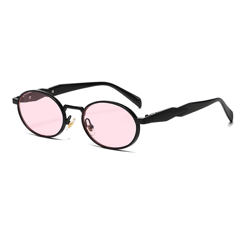 1/2pcs New Small Frame Metal Oval Sunglasses For Women And Men, High-End Retro Steampunk Sun Glasses