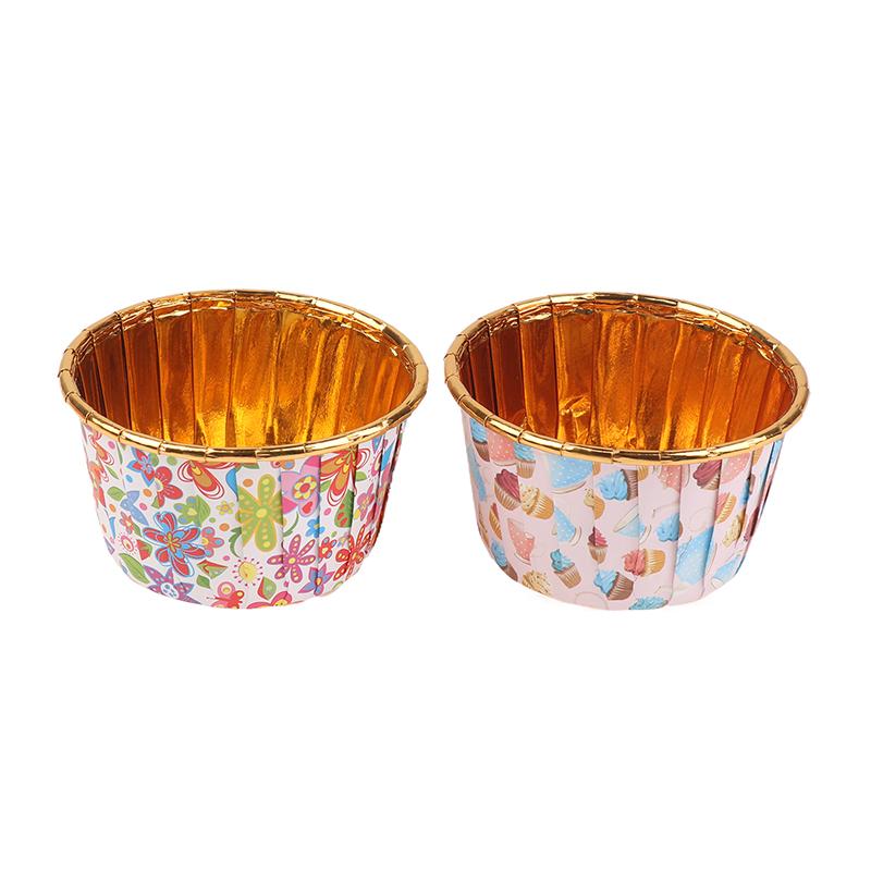 50Pcs/Set Disposable Cupcake Cups Or Lids Disposable Muffin Cups Heat Resistant Glossy Cupcake Liners Diy Baking Supplies