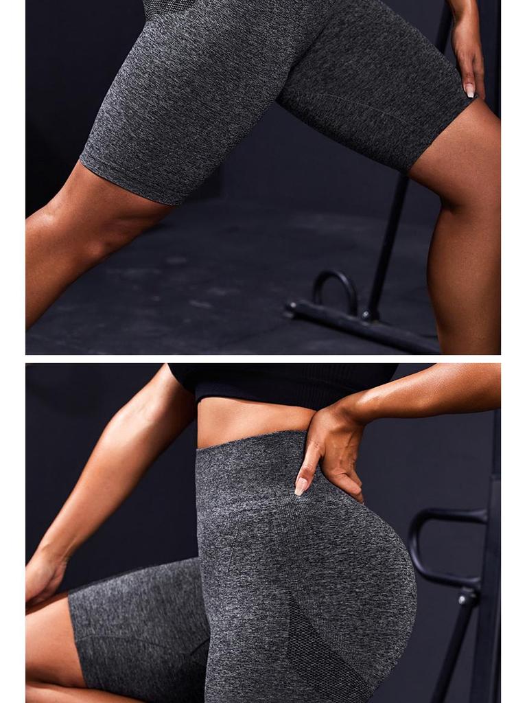 Seamless High-Waist Butt-Lifting Plus-Size Quick-Dry Yoga Shorts