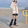 FILA Fusion New Year Dragon Fortune Series Letter Logo Printed Loose Knit Cardigan Sweater Women sweater Cloud-White T11W412402F-WT