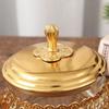 European Style Seasoning Jar,Alloy With lid Handle Red Inlaid Gem Container Salt Butter Organizer,Coffee Beans Jar,Kitchen Tools